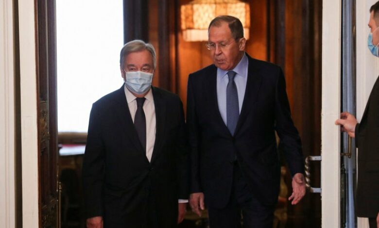 В Москва Гутериш призова за прекратяване на огъня