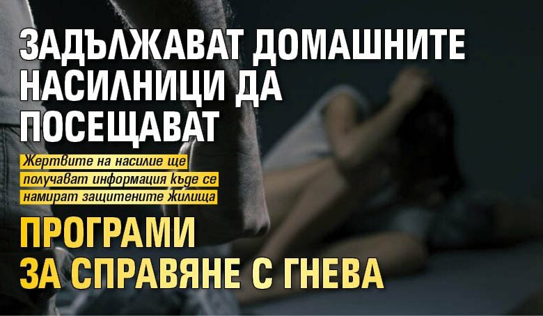 Задължават домашните насилници да посещават програми за справяне с гнева