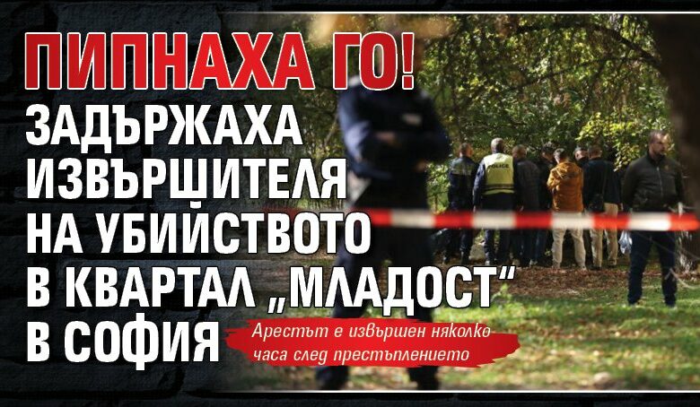 Пипнаха го! Задържаха извършителя на убийството в квартал &bdquo;Младост&ldquo; в София