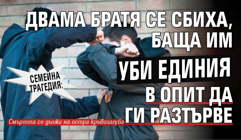 Семейна трагедия: Двама братя се сбиха, баща им уби единия в опит да ги разтърве