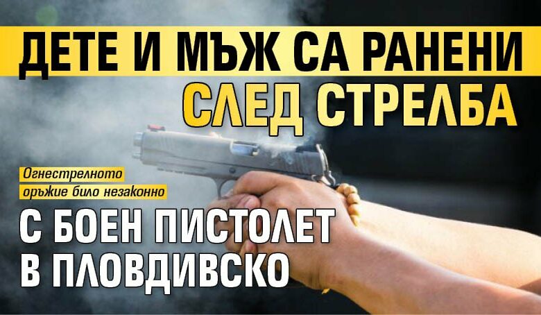 Дете и мъж са ранени след стрелба с боен пистолет в Пловдивско