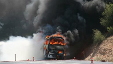 Автобус се запали на АМ „Тракия”
