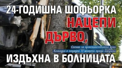 24-годишна шофьорка нацепи дърво, издъхна в болницата