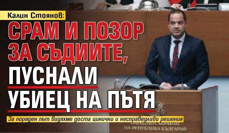 Калин Стоянов: Срам и позор за съдиите, пуснали убиец на пътя