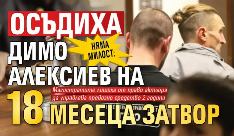 Няма милост: Осъдиха Димо Алексиев на 18 месеца затвор