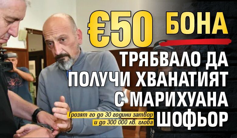 &euro;50 бона трябвало да получи хванатият с марихуана шофьор