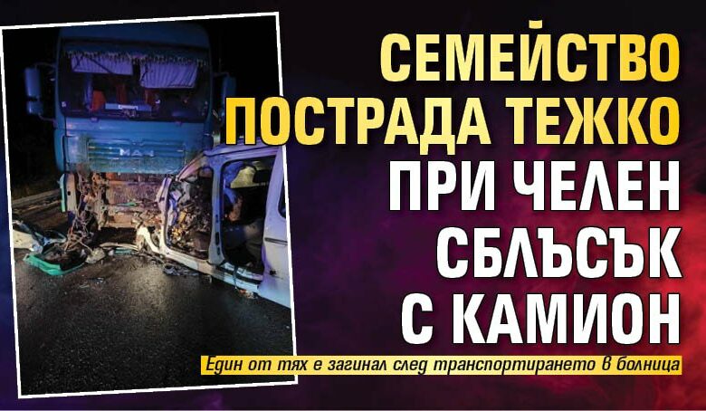 Семейство пострада тежко при челен сблъсък с камион