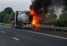 Цистерна се запали на автомагистрала &bdquo;Тракия&ldquo; между Пловдив и Пазарджик