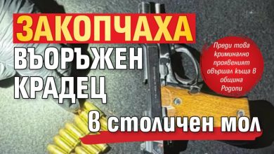 Закопчаха въоръжен крадец в столичен мол
