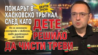 Джартов призна: Пожарът в Хасковско тръгнал, след като дете решило да чисти треви
