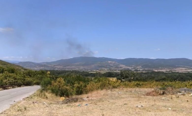 Голям пожар затвори Подбалканския път край Сливен