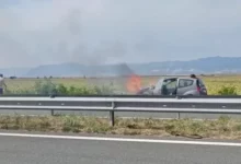 И кола се запали на „Тракия“